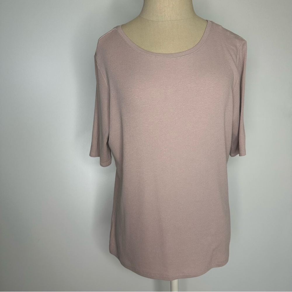 Rachel Zoe light pink ribbed top XL